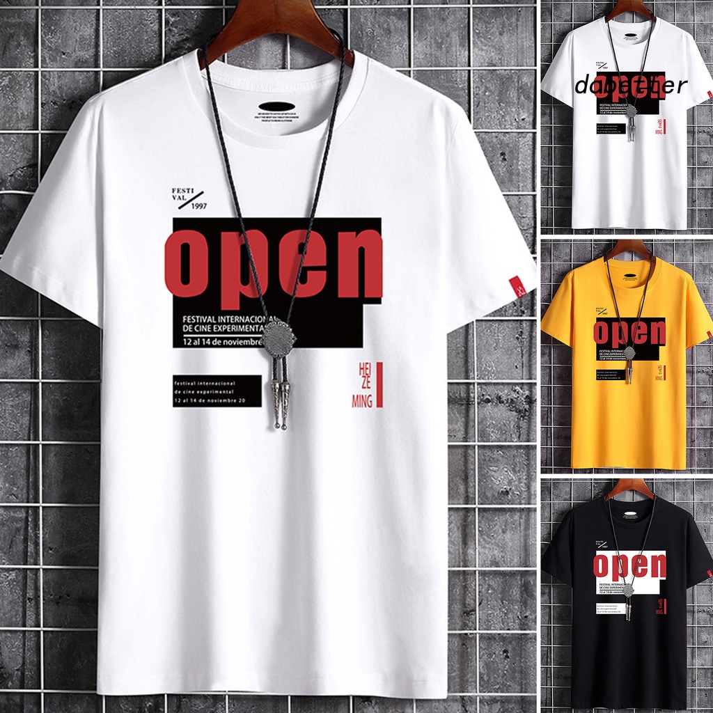 Áo Thun Tay Ngắn Cổ Tròn In Chữ Thoải Mái Thời Trang Mùa Hè Cho Nam