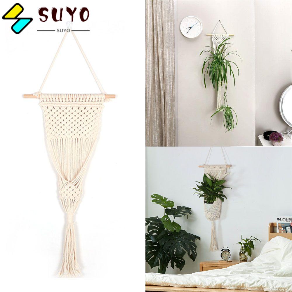 Giỏ Đựng Hoa / Trái Cây Dạng Treo Bằng Dây Cotton Bện Thủ Công