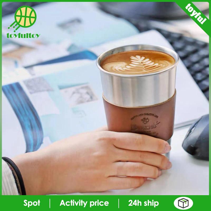 Cốc Uống Nước Bằng Thép Không Gỉ Có Tay Cầm Tiện Dụng