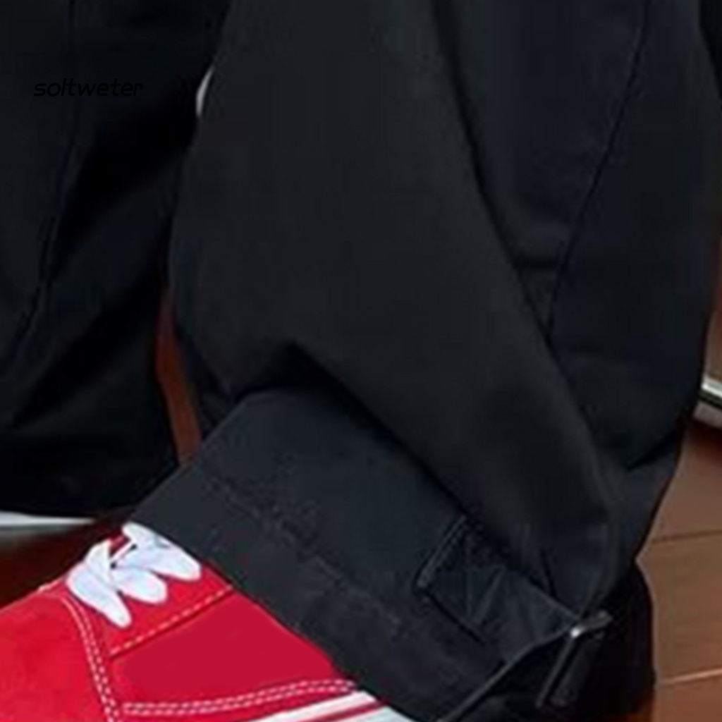 Quần Baggy Dáng Suông Nhiều Túi Màu Trơn Phong Cách Hip Hop Đường Phố Cho Nam