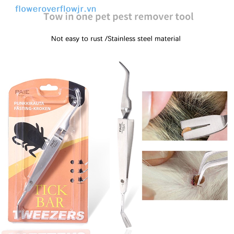 Nhíp Nhổ Lông Mèo Chuyên Nghiệp Bằng Thép Không Gỉ 2 Trong 1