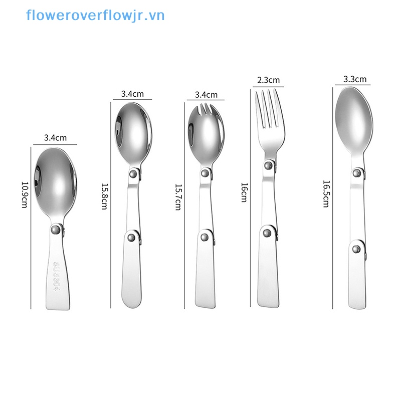 Bộ Muỗng Nĩa Bằng Thép Không Gỉ 304 Thiết Kế Nhỏ Gọn Tiện Dụng