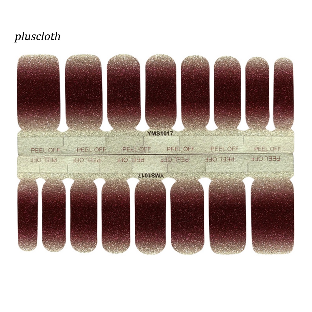 Miếng Dán Móng Tay Tự Dính Màu Gradient Lấp Lánh Thời Trang Cho Nữ