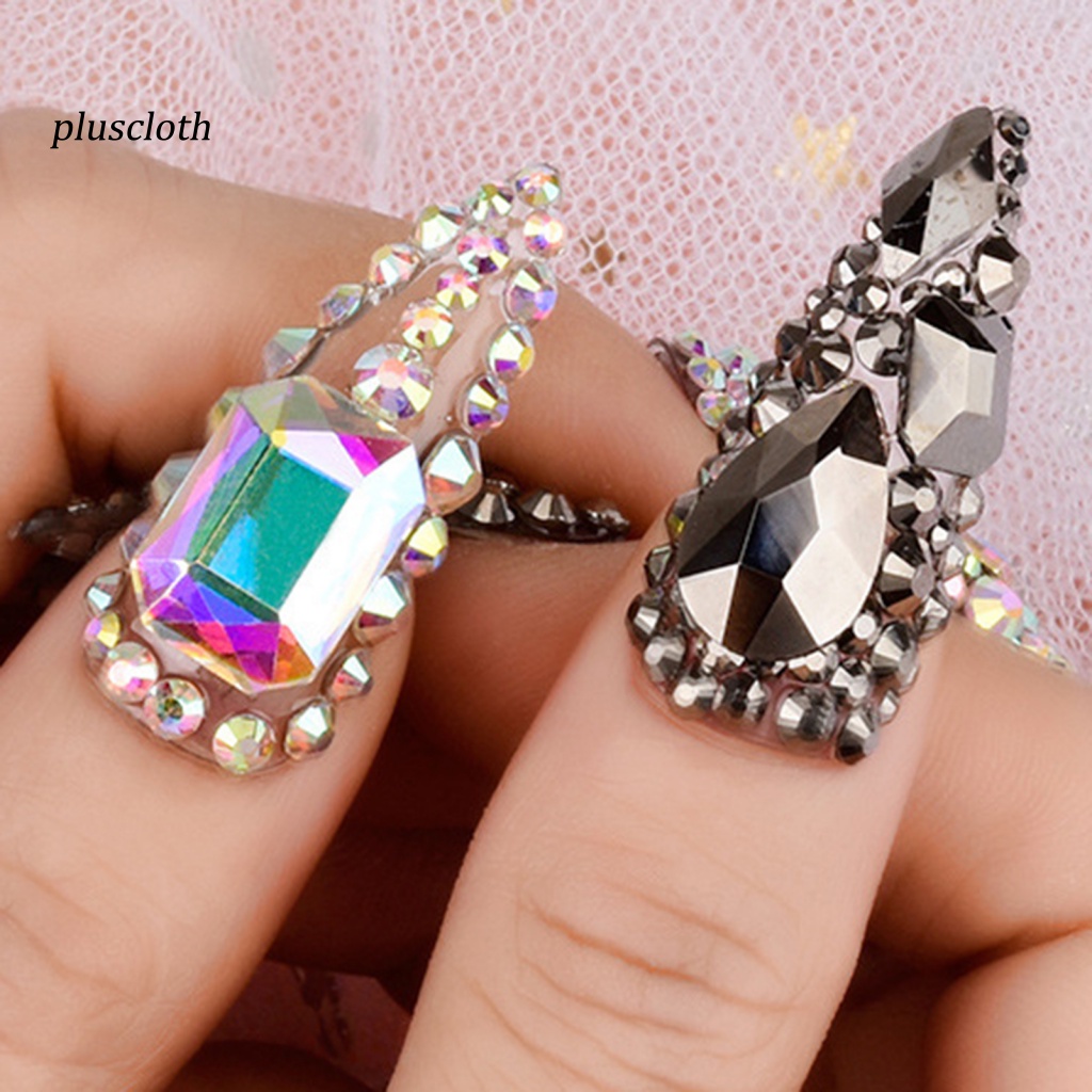 1 Hộp Hạt Đá 3D Lấp Lánh Trang Trí Móng Tay Thời Trang