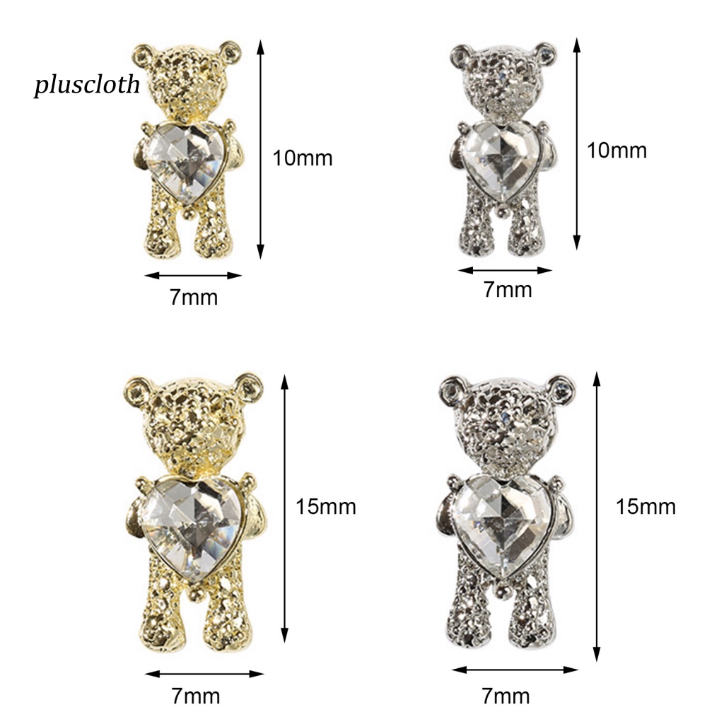 Túi 20 Phụ Kiện Trang Trí Móng Tay Hình Gấu 3D Dễ Thương