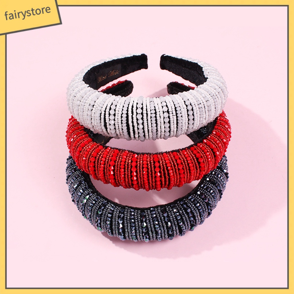 Băng Đô Cài Tóc Bản Rộng Đính Đá Nhiều Màu Sắc Thời Trang Cho Nữ