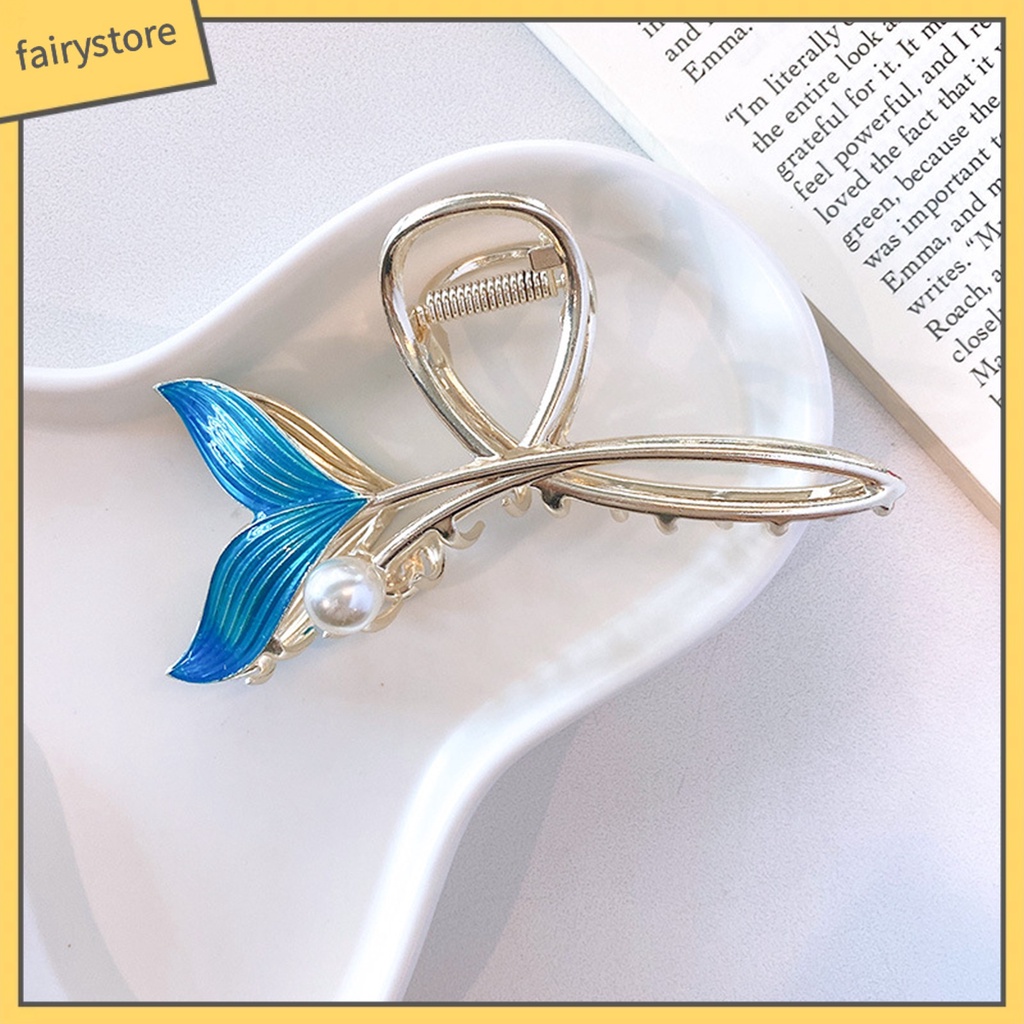 Kẹp Tóc Đính Ngọc Trai Giả Hình Đuôi Cá Mập Độc Đáo