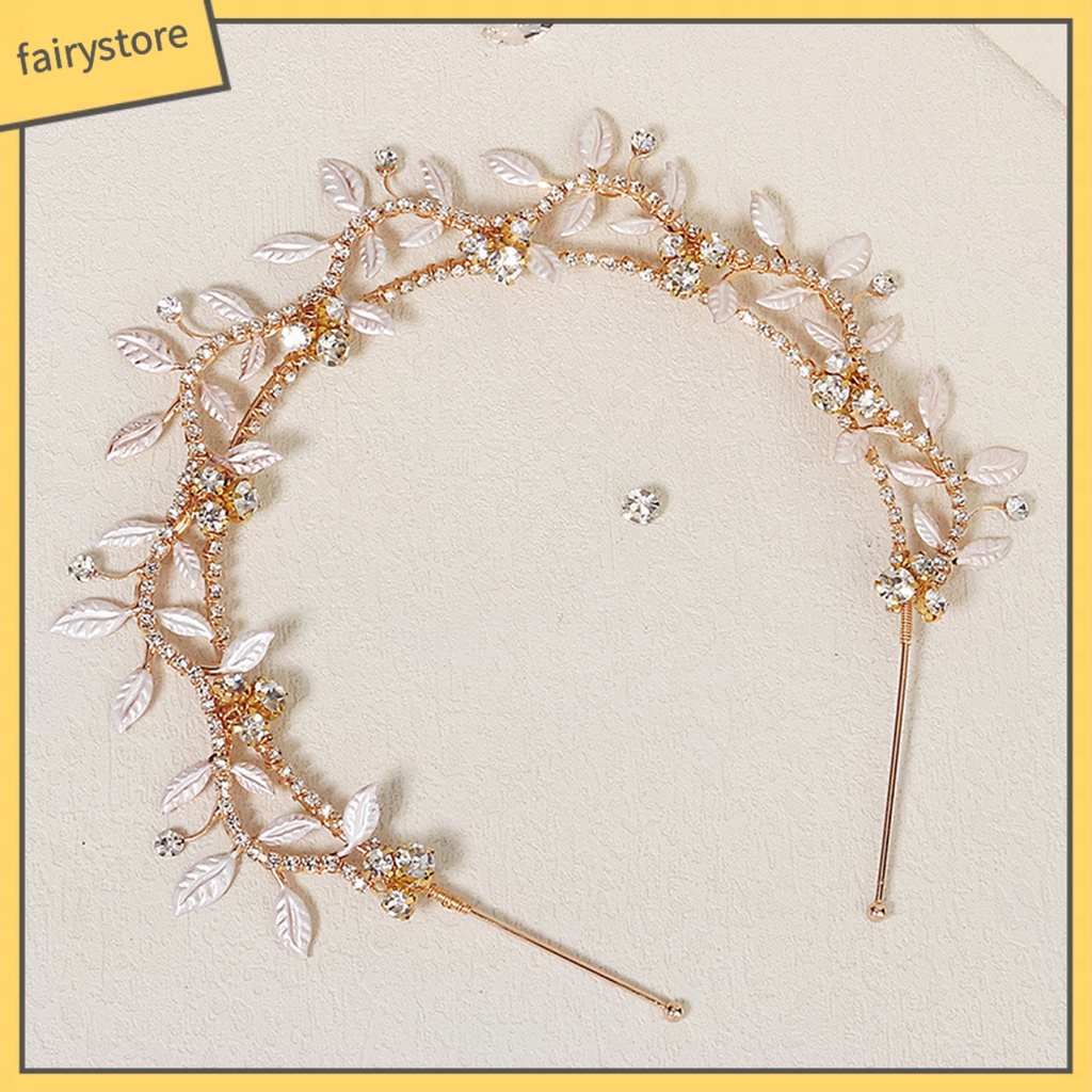 Băng Đô Cài Tóc Hình Vương Miện Đính Đá Lấp Lánh Chống Trượt Cho Cô Dâu