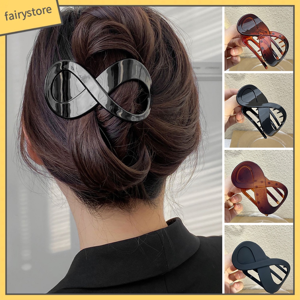 Kẹp Tóc Dạng Móng Vuốt Rỗng Chắc Chắn 8 Kiểu Dáng Trơn Màu Có Răng Cố Định Chống Trượt Cố Định Tóc Dành Cho Bạn Nữ