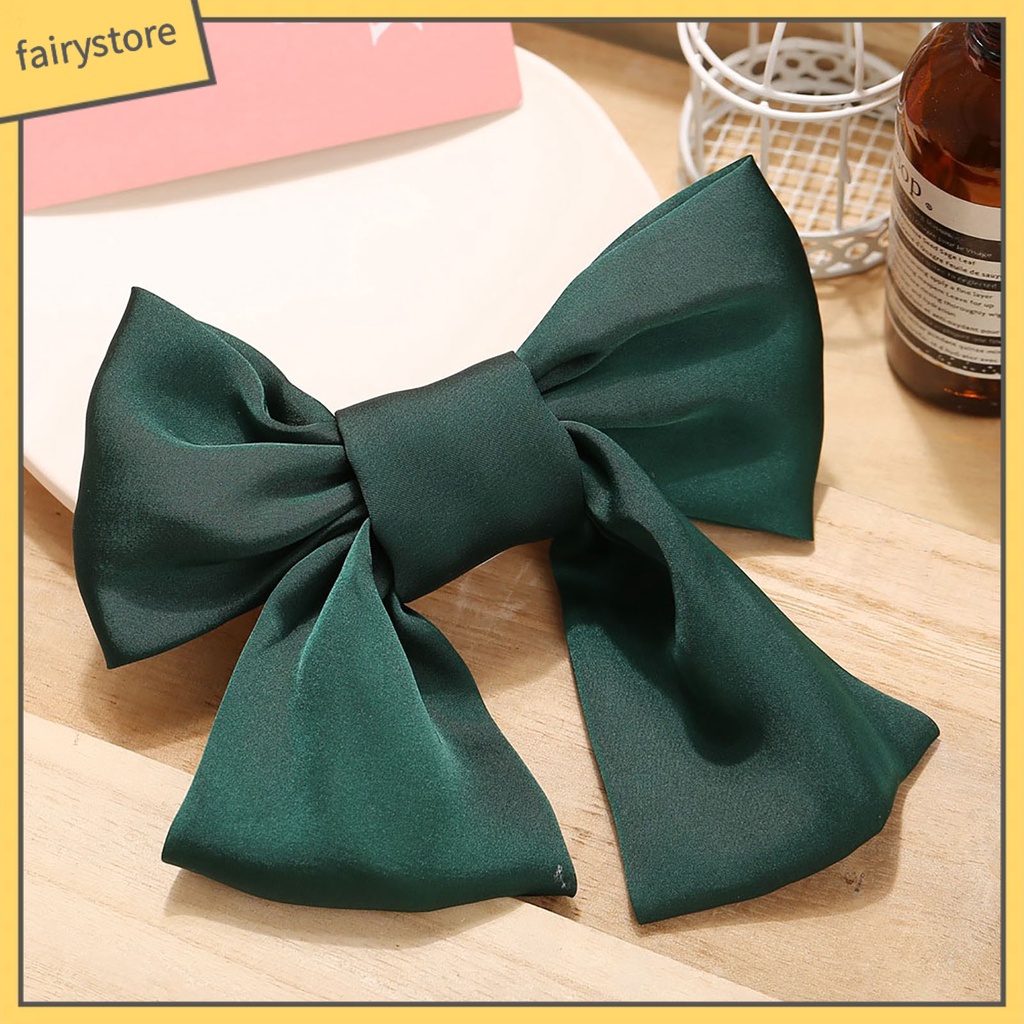 Kẹp Tóc Hình Nơ Co Giãn Màu Sắc Đơn Giản Cho Bé