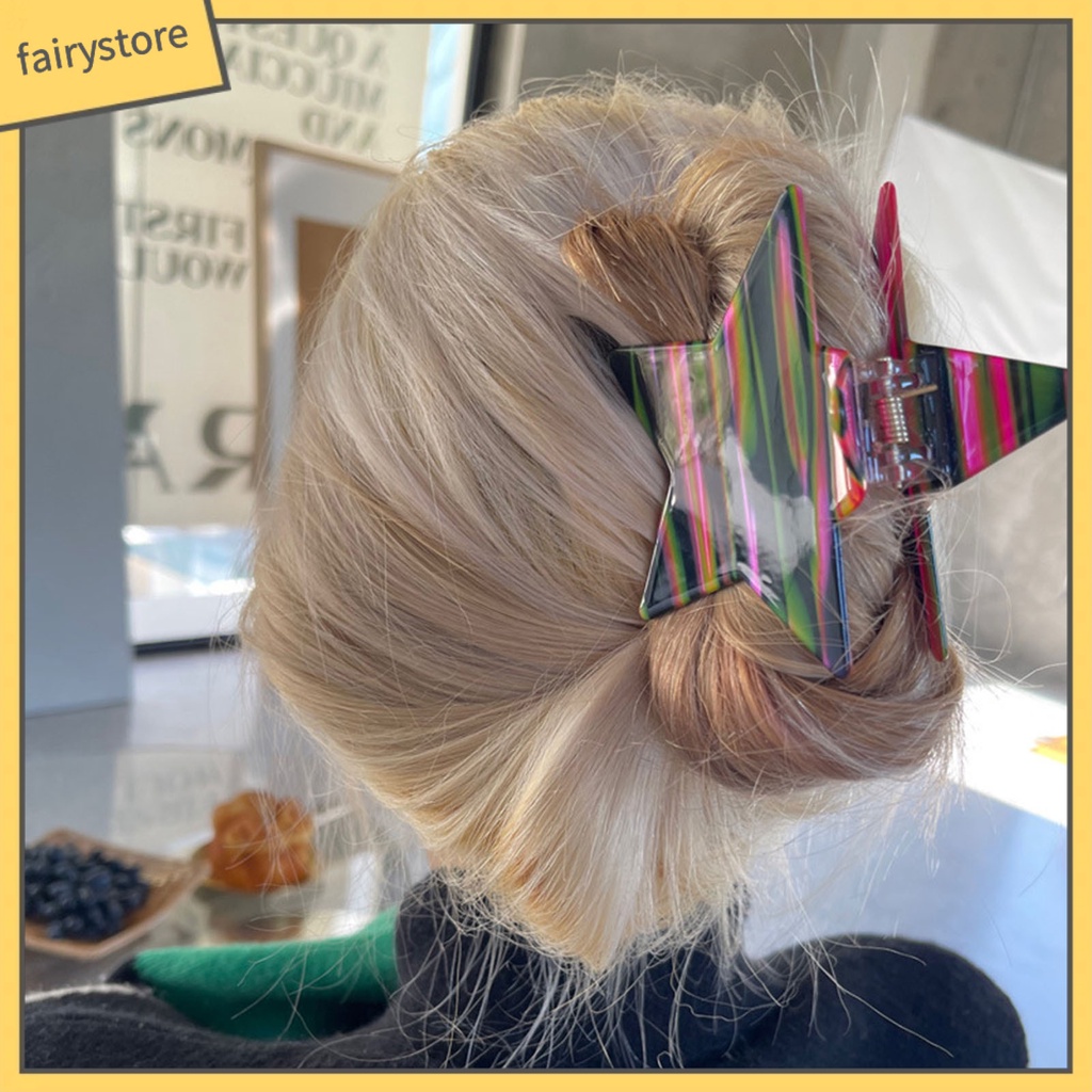 Kẹp Tóc Hình Ngôi Sao Năm Cánh Màu Sắc Tươi Sáng Phong Cách Đơn Giản Ngọt Ngào Cho Nữ