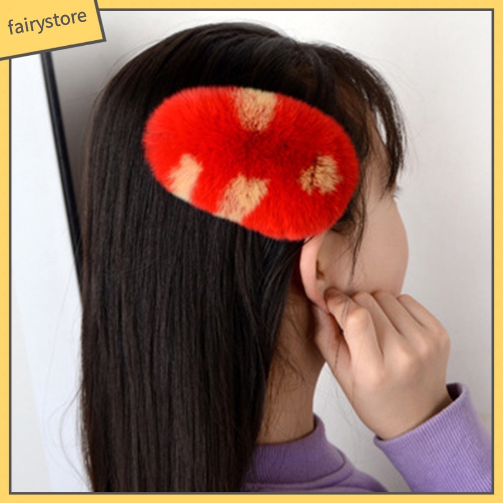 Kẹp Tóc Phủ Lông Giả Mềm Mại Thoải Mái Phong Cách Hàn Quốc