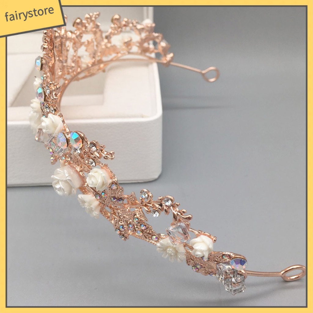 Cài Tóc Hình Vương Miện Đính Đá Lấp Lánh Sang Trọng Cho Cô Dâu