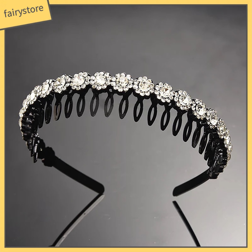 Cài Tóc / Lược Cài Răng Đính Đá Lấp Lánh Chống Trượt Ổn Định Dành Cho Bạn Gái