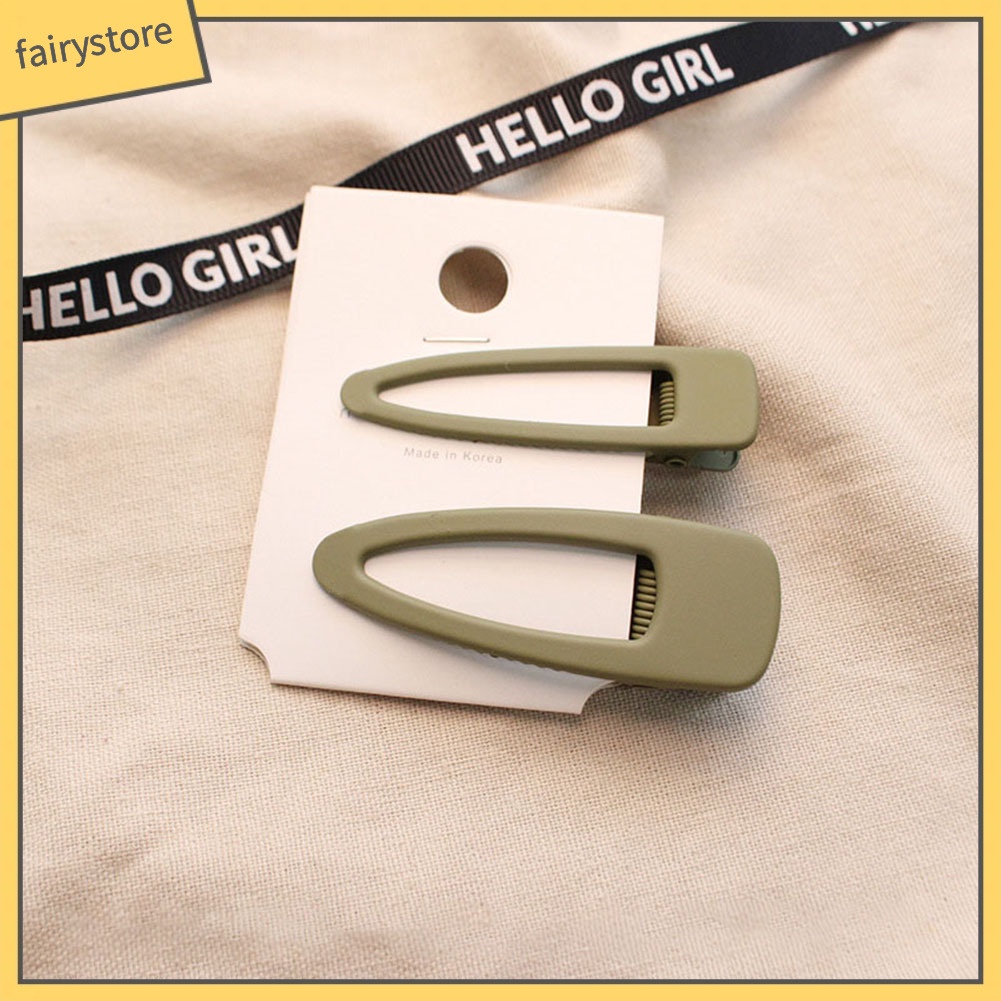 Set 2 Kẹp Tóc Kim Loại Màu Sắc Tinh Khiết Cho Bé Gái