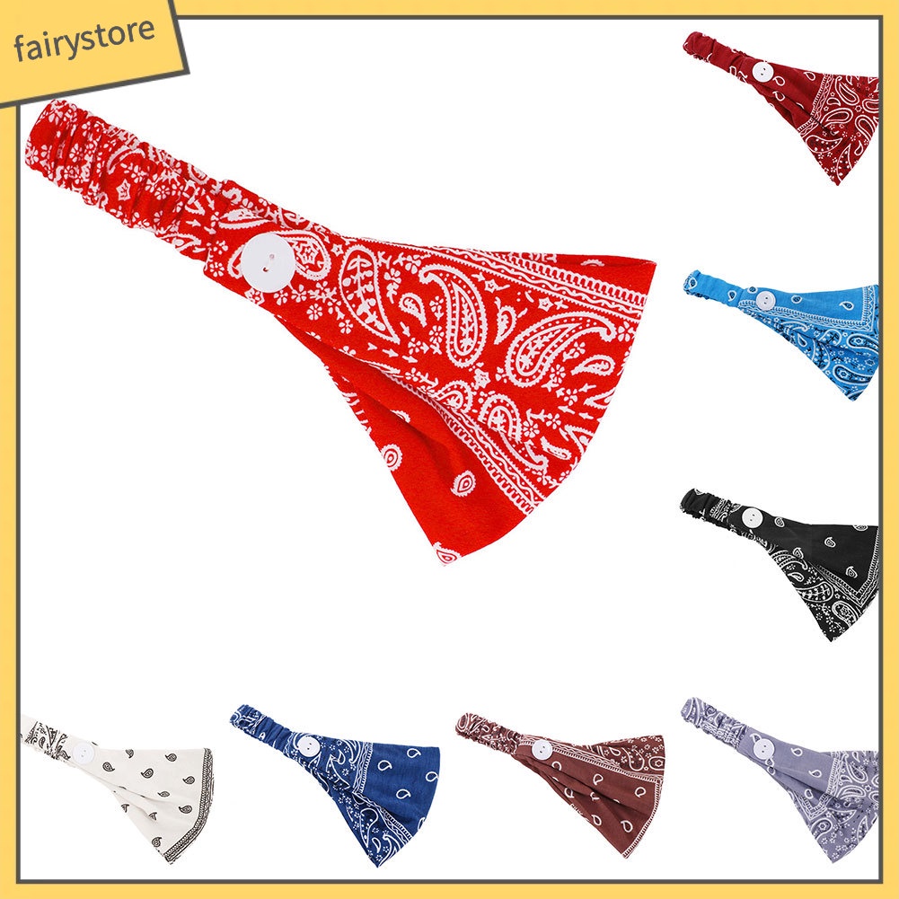 Băng Đô Cài Tóc Co Giãn Mềm Mại Đính Nút Hình Hoa Dành Cho Nữ Tập Yoga Thể Thao