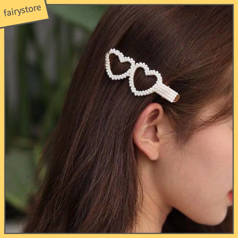 Kẹp TóC HìNh Nơ / TráI Tim ĐíNh NgọC Trai Giả Dễ Thương Cho Nữ