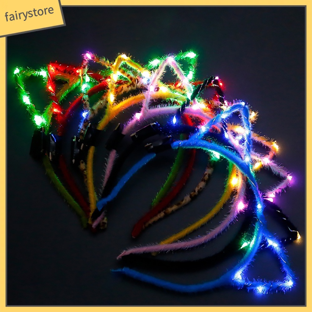 Băng Đô Tai Mèo Có Đèn LED Dễ Thương