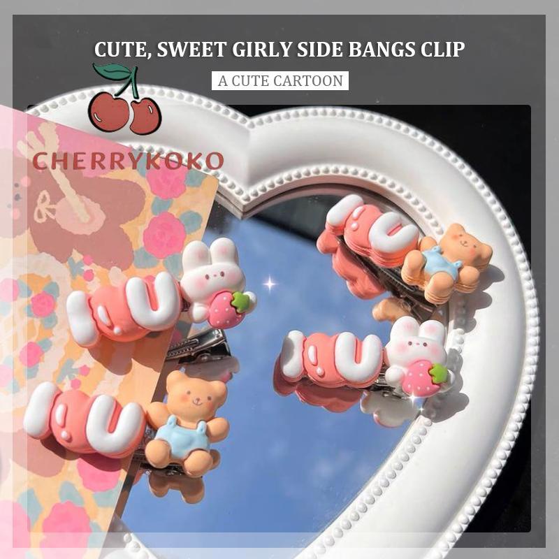 🍒🍒CHERRYKOKO Kẹp Tóc Mái Bên Gấu Thỏ