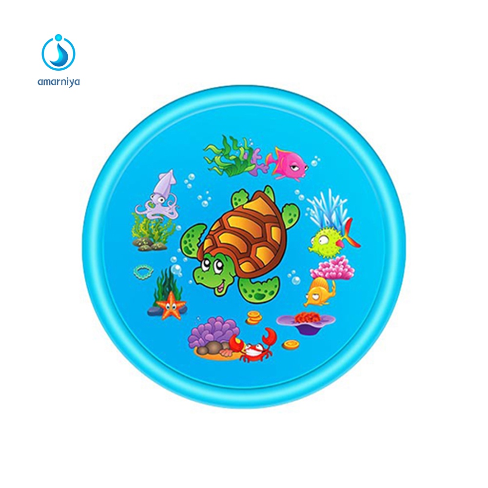 Thảm Bơm Hơi Phun Nước Hình Rùa Dễ Thương Kích Thước 110 / 170cm