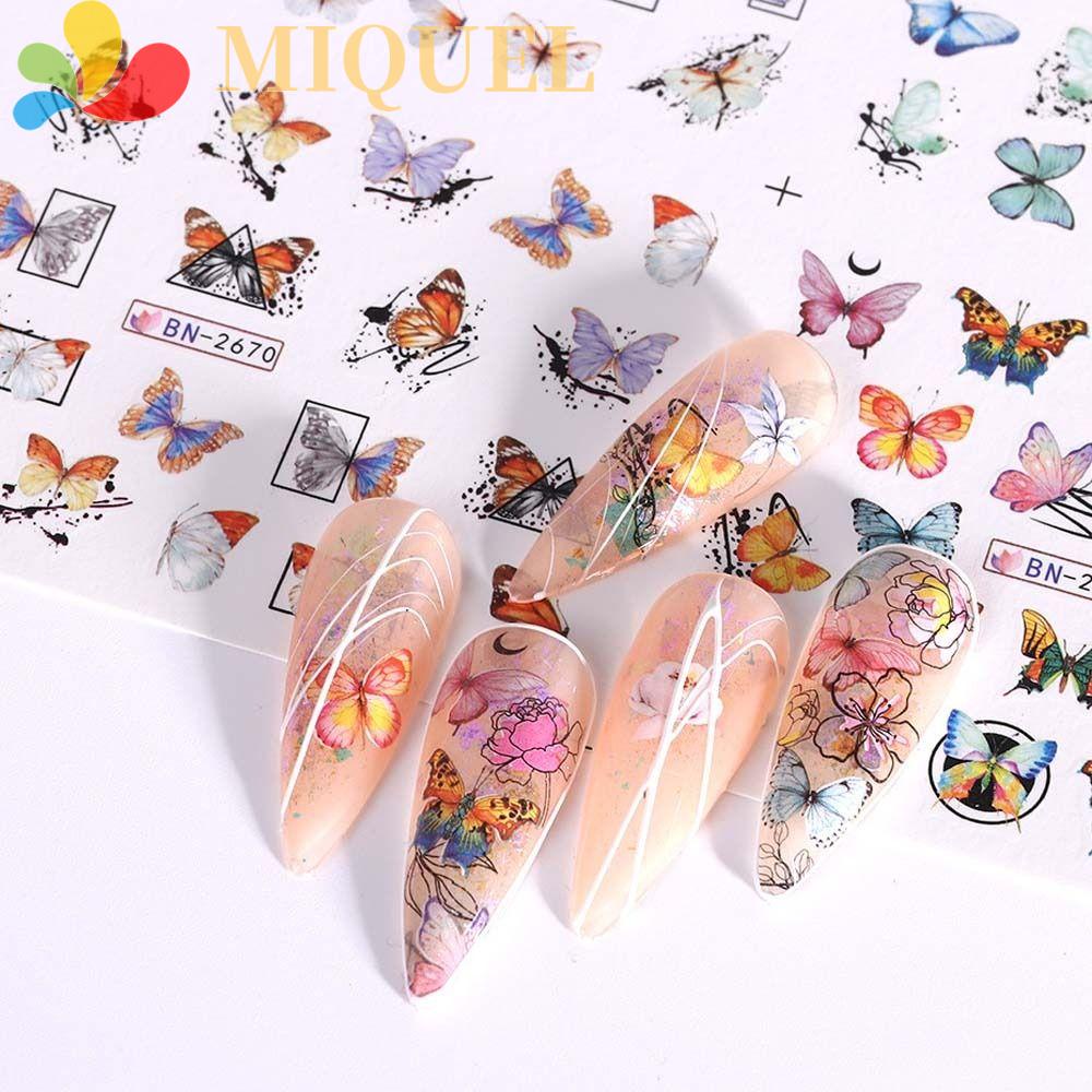Hình Dán Trang Trí Móng Tay Họa Tiết Hoa Và Bướm Thời Trang Mùa Hè Cho Nữ