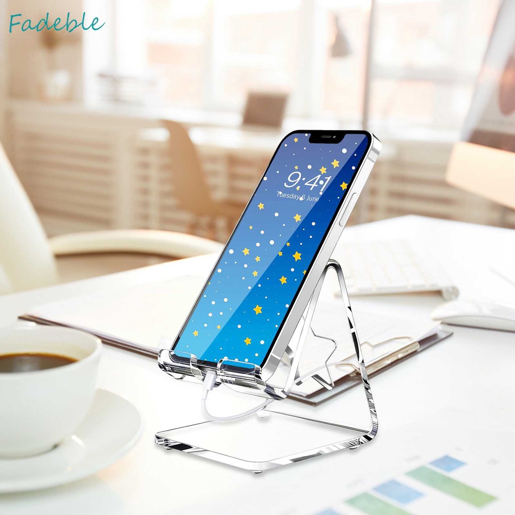 Giá Đỡ Điện Thoại Bằng Acrylic Trong Suốt Để Bàn Tiện Dụng