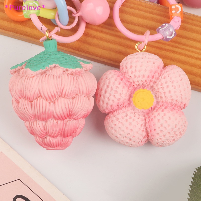 Móc Chìa Khóa Hình Trái Dâu Bằng Nhựa Acrylic Xinh Xắn Mới