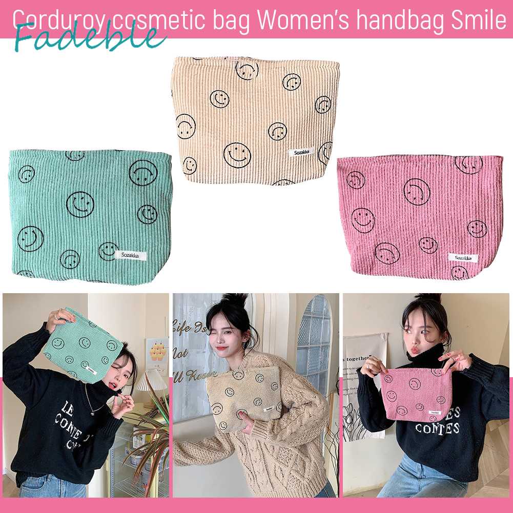 Túi Đựng Mỹ Phẩm Bằng Vải Nhung Có Thể Giặt Sạch Tiện Dụng