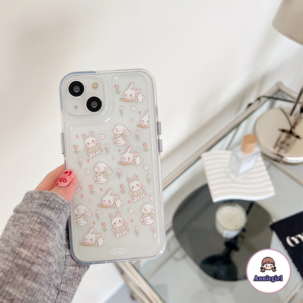 Ốp Điện Thoại TPU Mềm Họa Tiết Thỏ Và Hoa Mùa Hè Cho IPhone 11 14 Pro Max 13 Pro Max 12 IPhone X XS XR 7 8 Plus