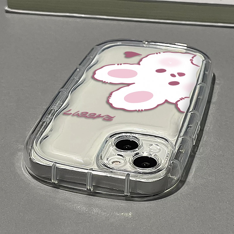 Ốp Điện Thoại Silicone Mềm Trong Suốt Chống Sốc In Hình Gấu Thỏ Cho IPhone 14 13 12 11 Pro Max XS X XR 8 + 7 Plus