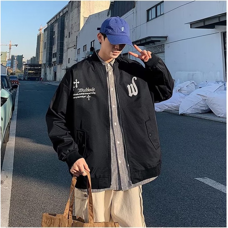 Áo Khoác Bóng Chày Thêu Họa Tiết Phong Cách Âu Mỹ Cổ Điển Thời Trang Cho Nam