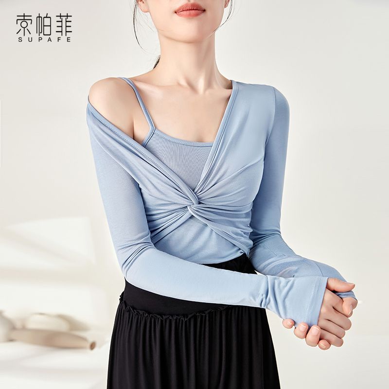 Set Áo Vest + Áo Thun Tay Dài Ôm Dáng Tập Yoga / Nhảy Hiện Đại Cổ Điển Cho Nữ