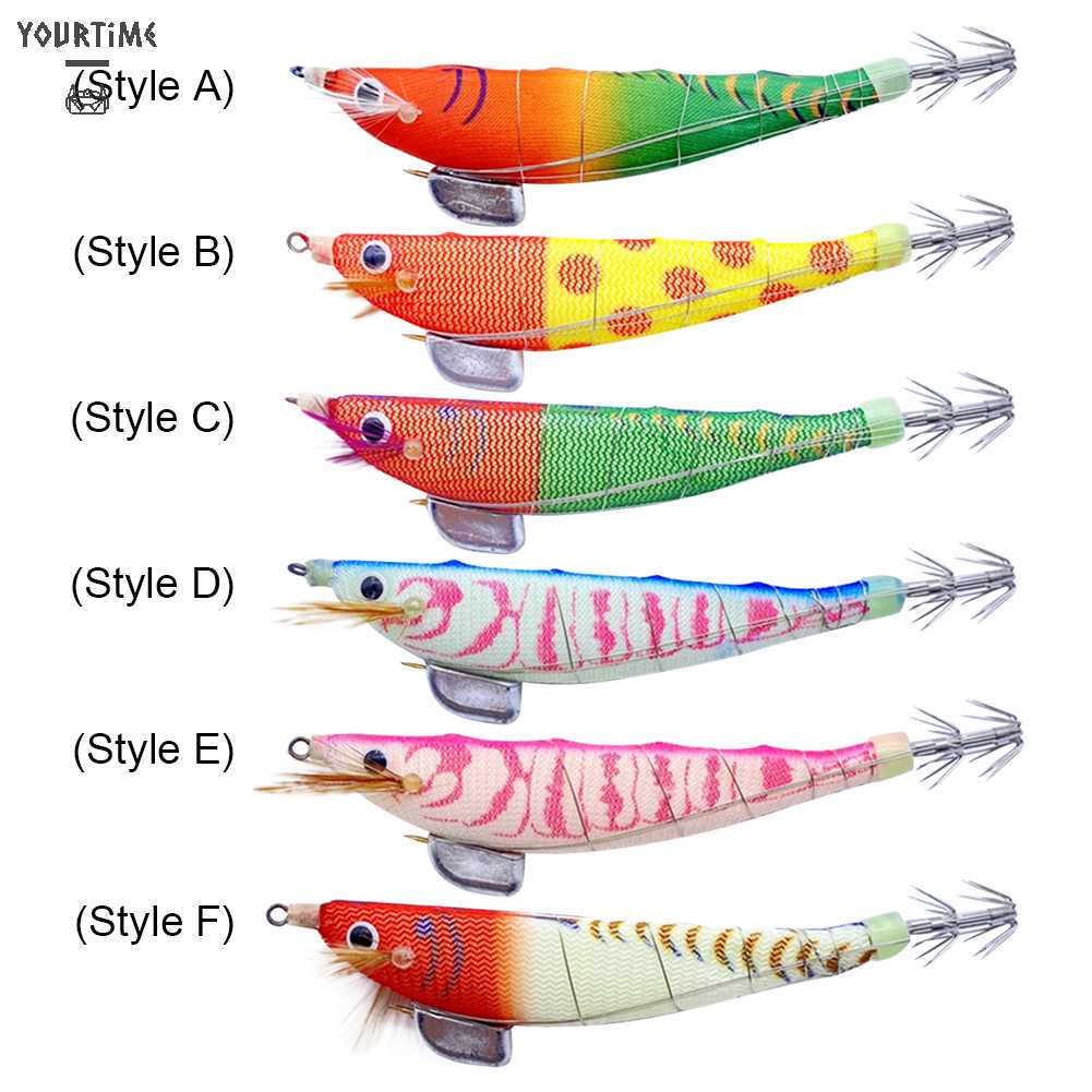 Mồi Câu Cá Giả Hình Tôm Bằng Gỗ Phát Quang Kích Thước 100mm 12g