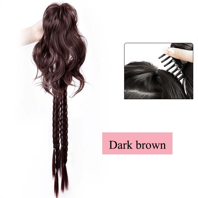 Tóc Giả Thắt Bím Xoăn Y2K Có Kẹp Dành Cho Nữ Tập Boxing