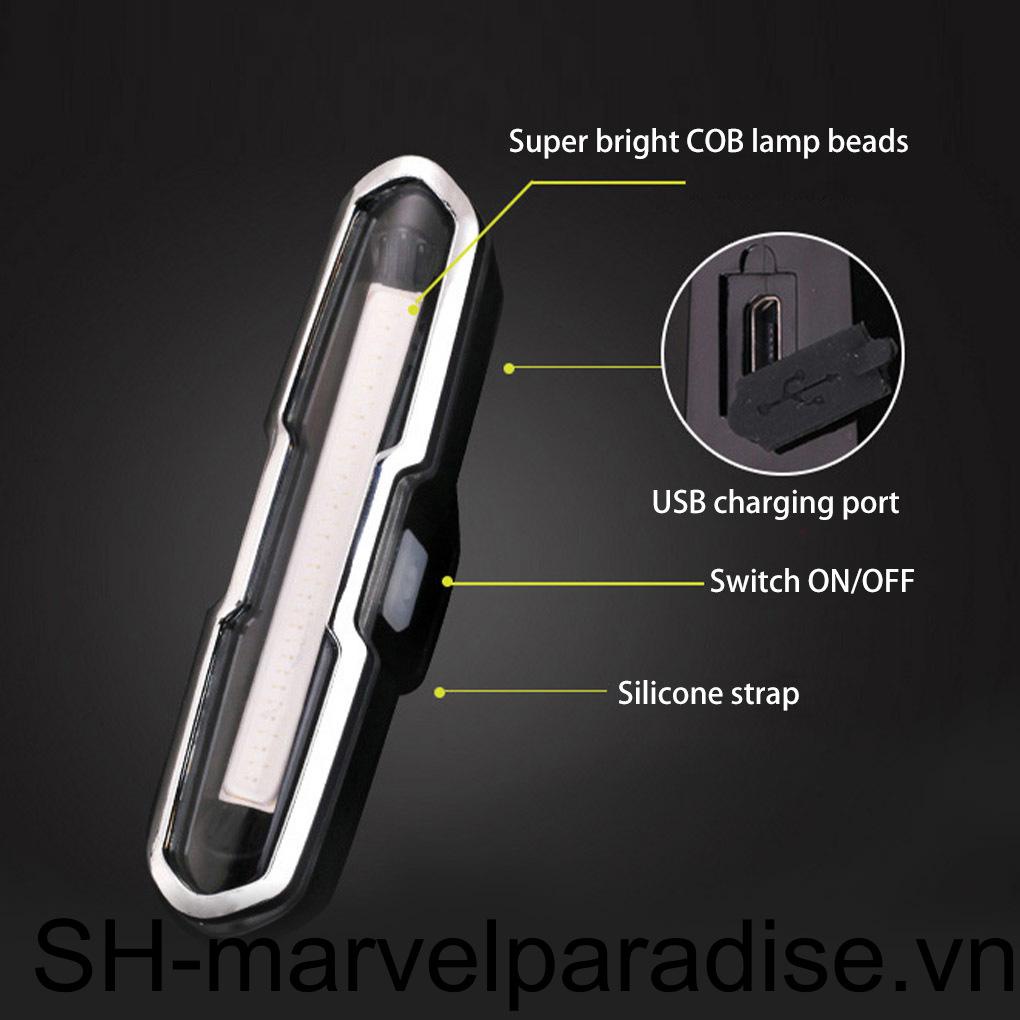 Đèn LED 100Lumens Gắn Phía Trước Xe Đạp Kèm Sạc USB Tiện Dụng