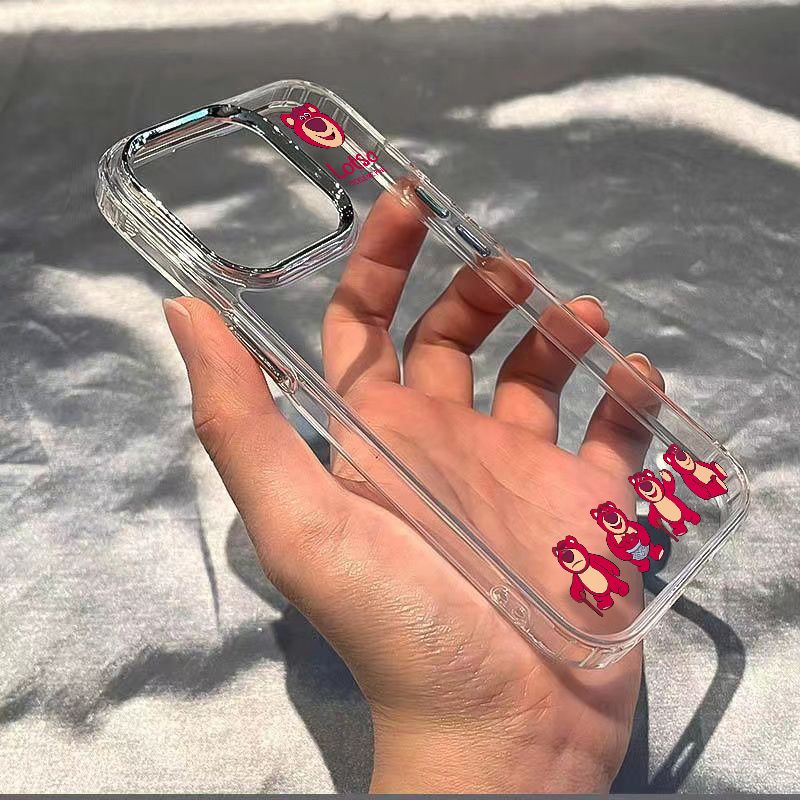 ✅Ốp Điện Thoại Mềm Chống Sốc Họa Tiết Gấu Và Dâu Tây 87 Cho Iphone 12 14 Pro 1311 Plus max