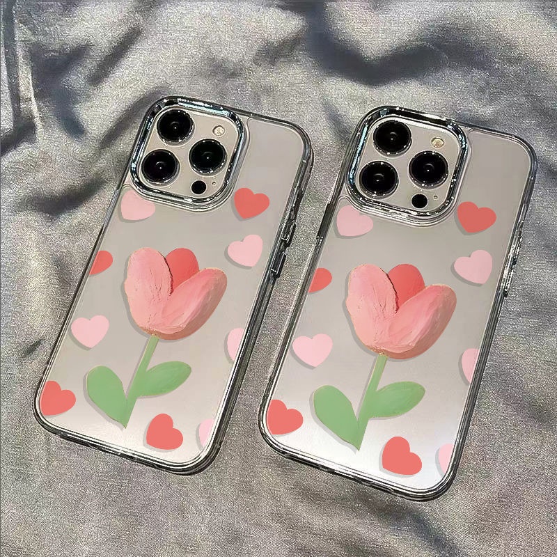 ✅Ốp Điện Thoại Dẻo Họa Tiết Hoa Tulip Đơn Giản Thời Trang Chống Sốc Cho Iphone12In 7 14pro 81311 WPDS