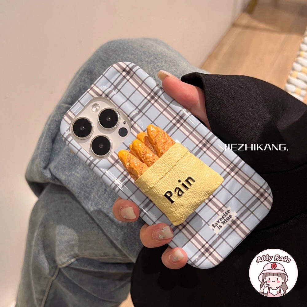 Ốp Điện Thoại TPU Dẻo Họa Tiết Bánh Mì / Xanh Dương Có Giá Đỡ Chống Bụi Bẩn Cho IPhone 14 Pro Max 12 11 Pro Max