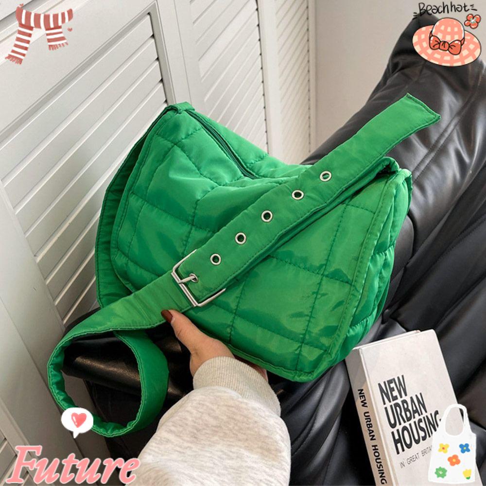 Túi Xách Đeo Vai Đệm Cotton Màu Trơn Thời Trang