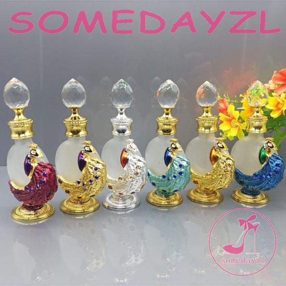 Chai Nước Hoa 10 / 30ml Bằng Kim Loại Họa Tiết Chim Công Sang Trọng Trang Trí Đám Cưới