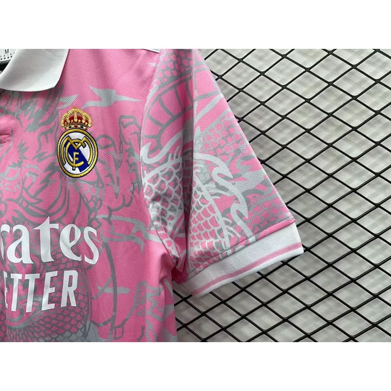 Áo Thun Tập Luyện Câu Lạc Bộ real madrid Màu Hồng In Chữ real madrid Mẫu 2023 Thời Trang Cho Nam # 23 / 24 aaa +