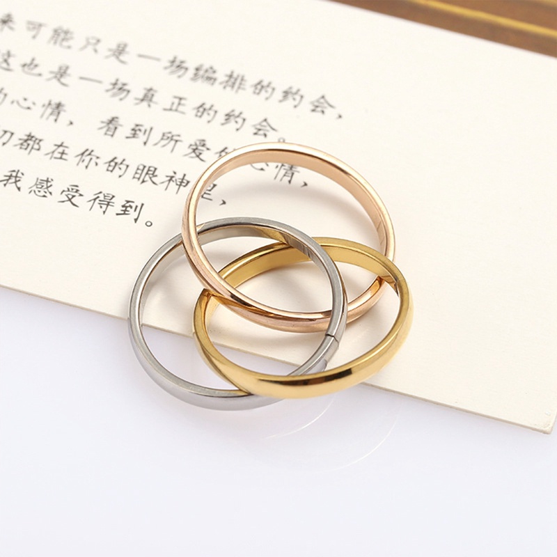 Ygt Set 3 Nhẫn Đính Hôn Bằng Thép Không Gỉ Cổ Điển Dành Cho Nữ