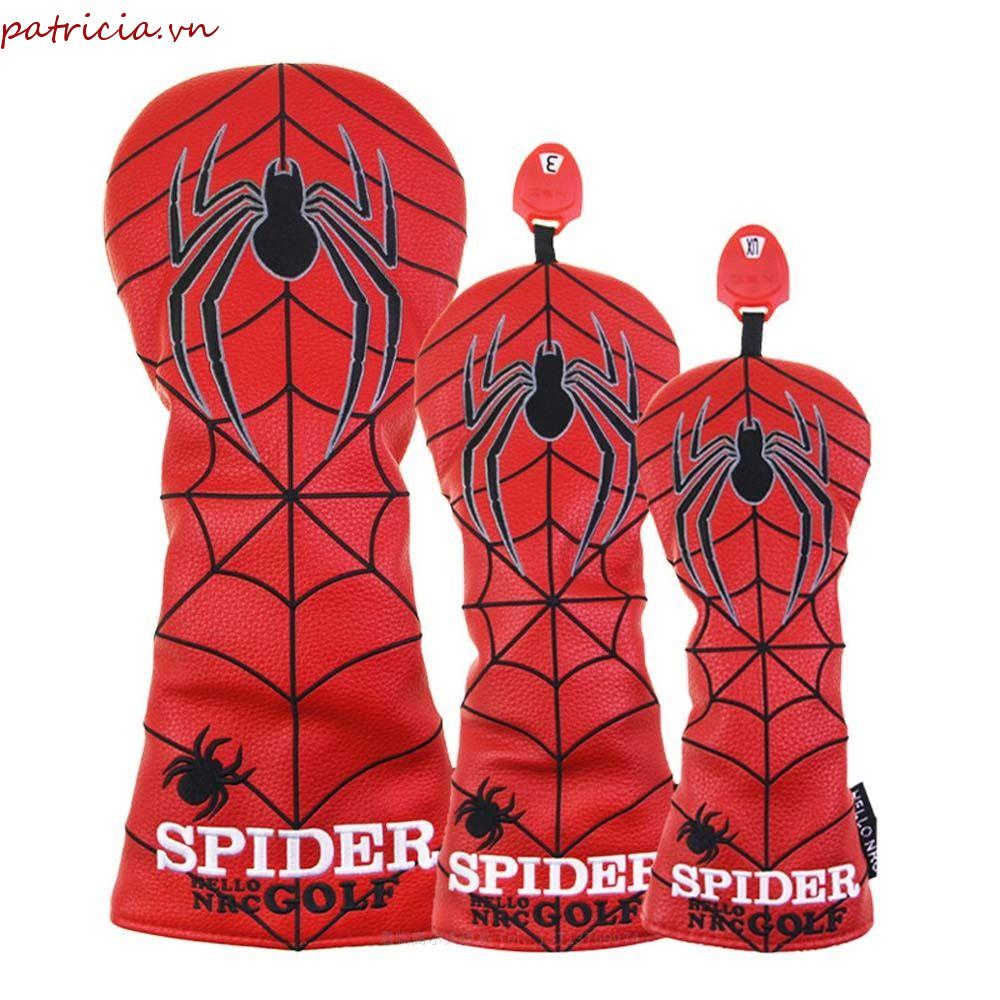 Vỏ Bọc Bảo Vệ Đầu Gậy Đánh Golf Bằng Da PU Họa Tiết Nhện Độc Đáo Thời Trang