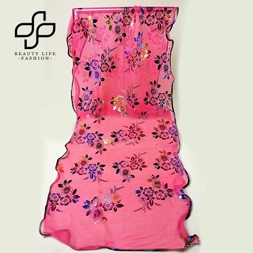 Khăn Choàng Vải Tuyn Mềm Dáng Dài In Hoa Thời Trang Cho Nữ