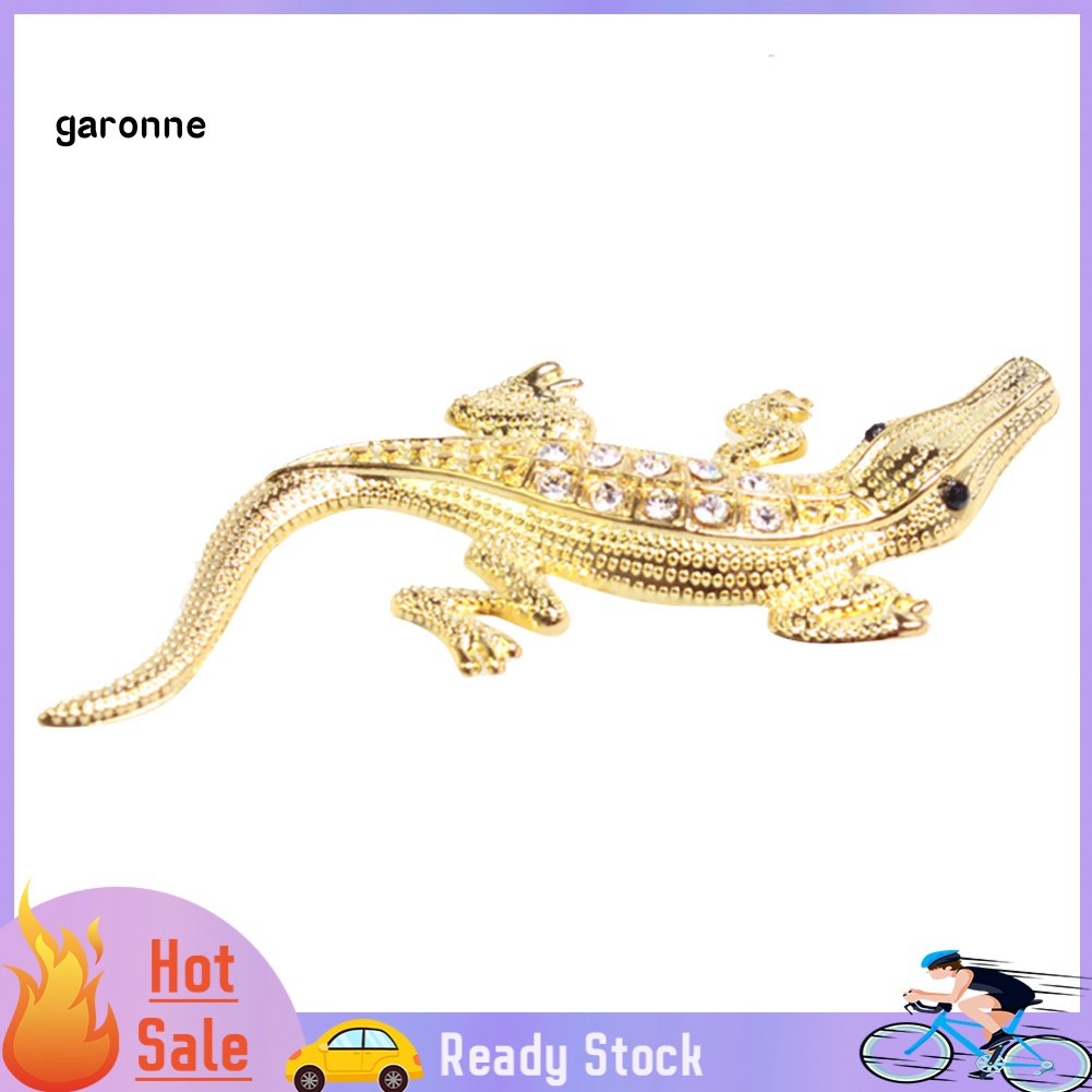 Đề Can Dán Trang Trí Xe Hơi Hình Cá Sấu 3D Bằng Kim Loại Đính Đá