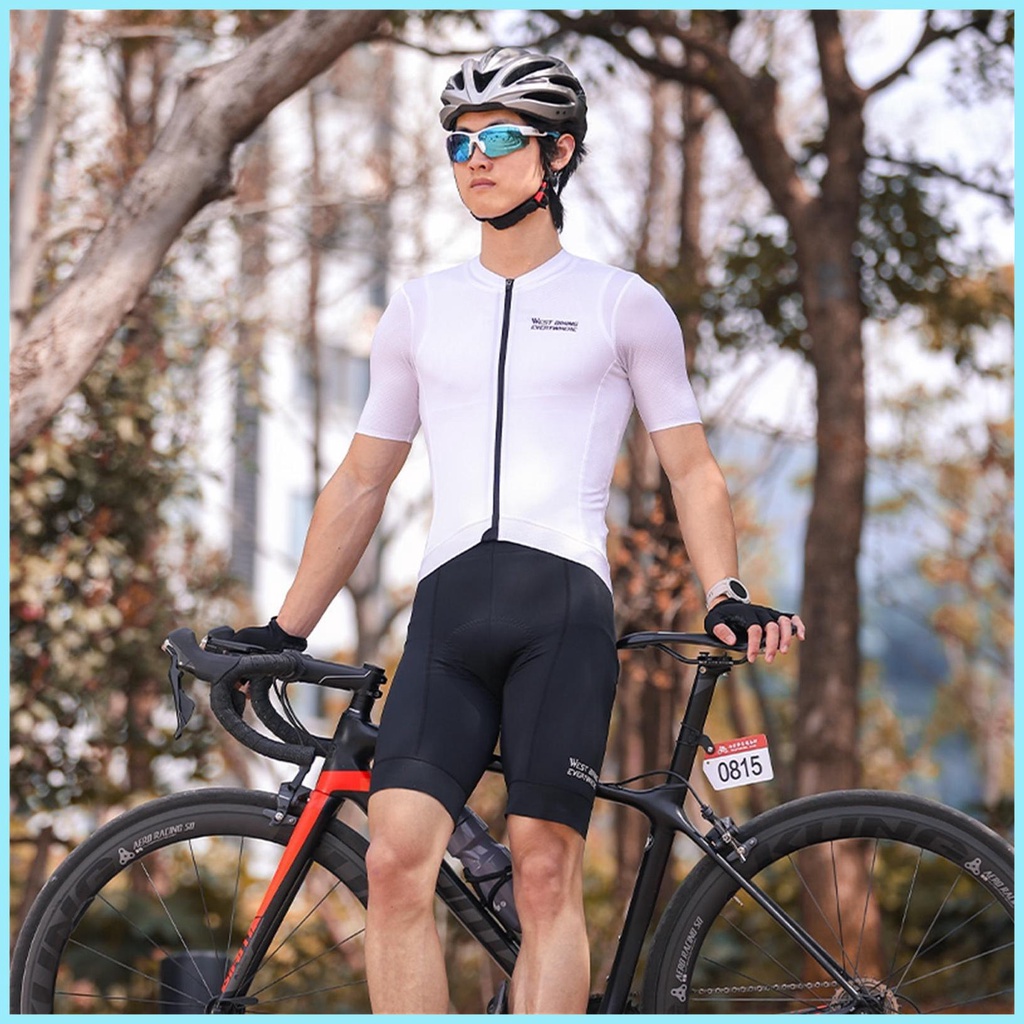 Quần Short Đạp Xe Màu Đen Phản Quang Nhanh Khô Co Giãn Chống Trượt Họa Tiết 3D Cho Nam