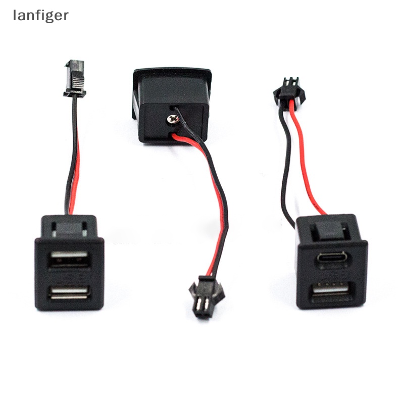 Ổ Cắm Sạc Hai Đầu USB Loại C Kèm Dây Cáp