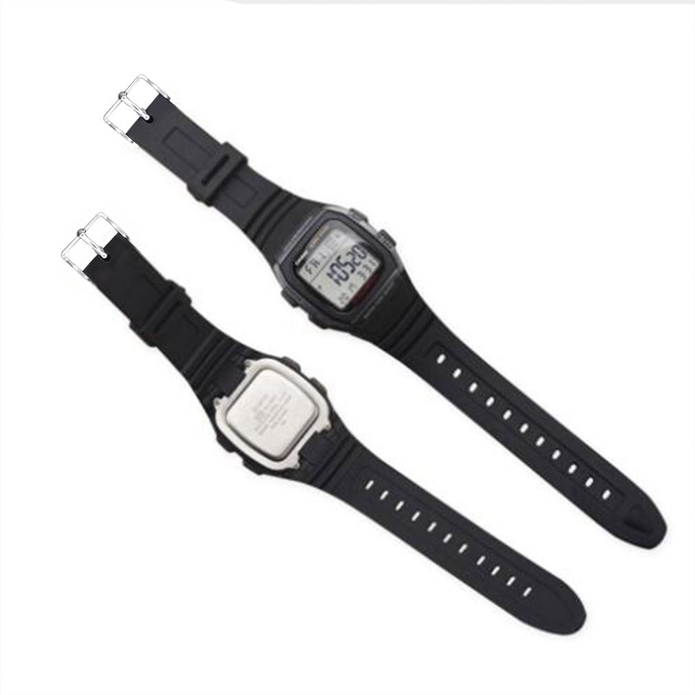 ❤Silicone Watch Band Stainless Steel Pin Buckle Watchband for Casio W-96H