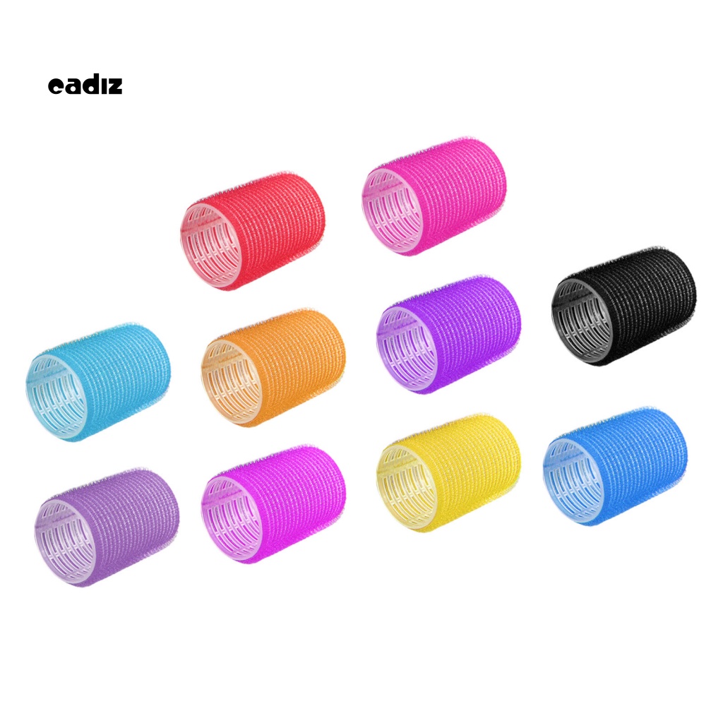 Set 10 Lô Uốn Tóc Tự Dính Không Dùng Nhiệt Màu Sắc Ngẫu Nhiên DIY