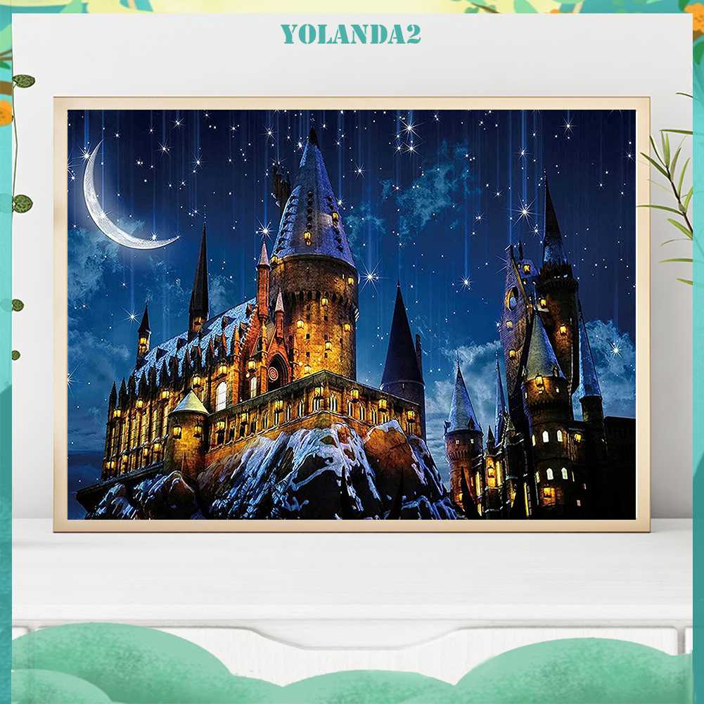 Tranh Đính Đá Kim Cương Toàn Bộ 5D DIY Hình Lâu Đài